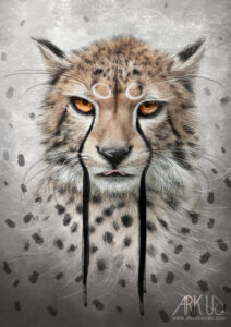 Art Digital d'un guépard avec peinture et dessin